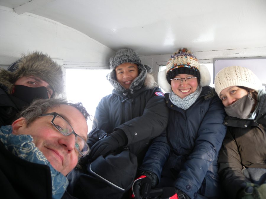 cozy inside the carriage, but not in a warm way: still freezing, despite proximity of other bodies