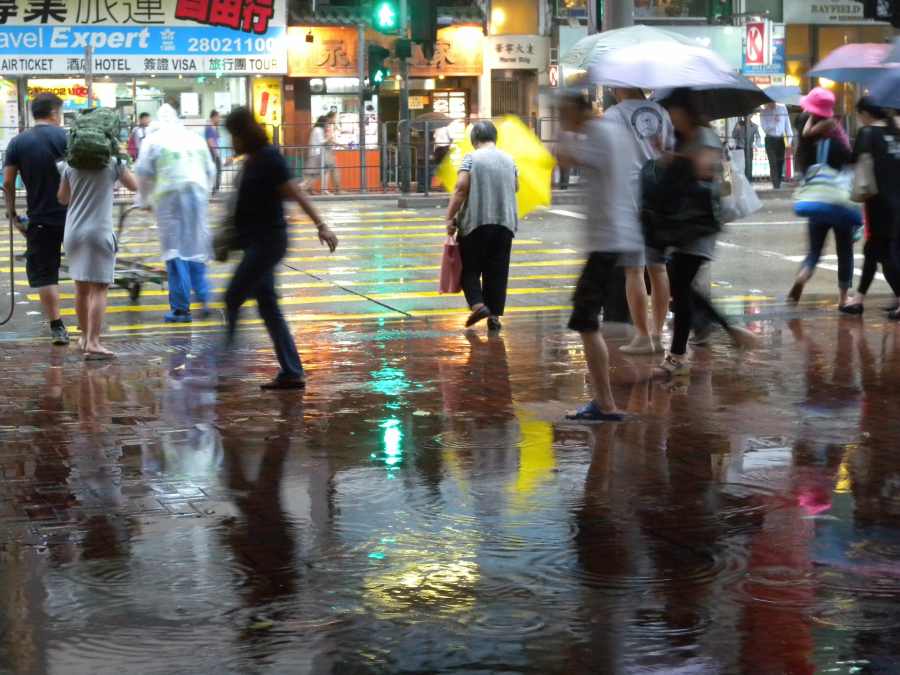 rain in Wanchai