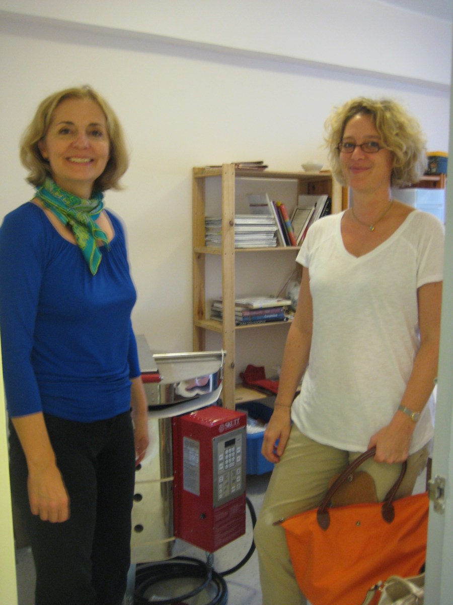  the new kiln and two of its proud owners 