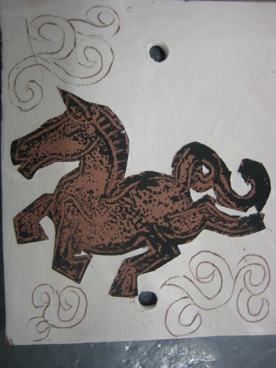 horse print inspired by Wan Chai jade stall