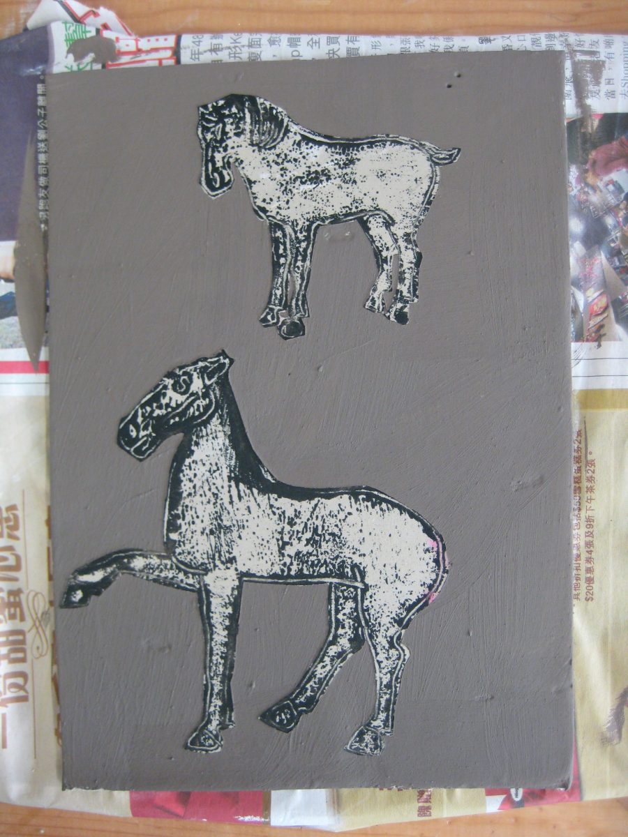 monoprints adapted from ancient Chinese ceramics