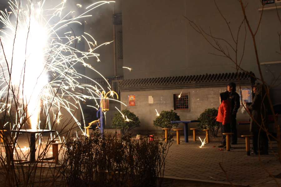 fireworks in the hutongs