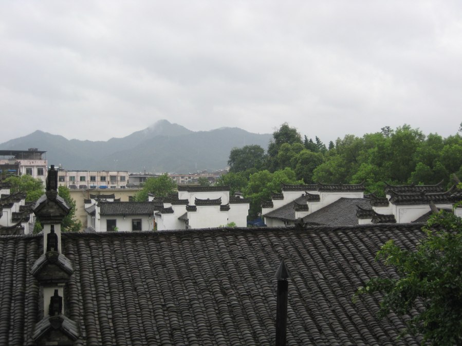 a view of the hills from the pottery workshop